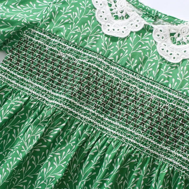 Toddler/Kid Girl's Short Sleeve Summer Green Princess Dress