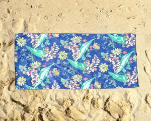 Vintage Floral Anywhere Towel - Navy