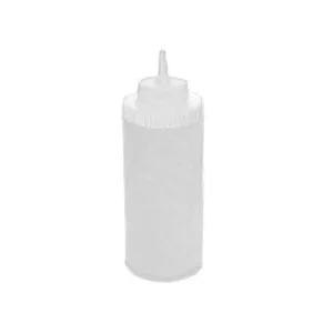 Winco PSW-16 16 oz. Clear Wide Mouth Squeeze Bottle - 6/Pack | Denson CFE
