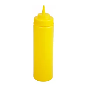 Winco PSW-16Y 16oz Squeeze Bottles, Wide Mouth, Yellow, 6pcs/pk