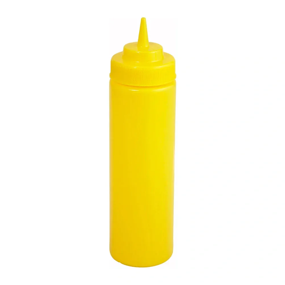 Winco PSW-16Y 16oz Squeeze Bottles, Wide Mouth, Yellow, 6pcs/pk