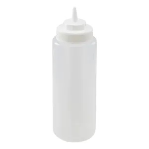 Winco PSW-32 32oz Squeeze Bottles, Wide Mouth, Clear, 6pcs/pk